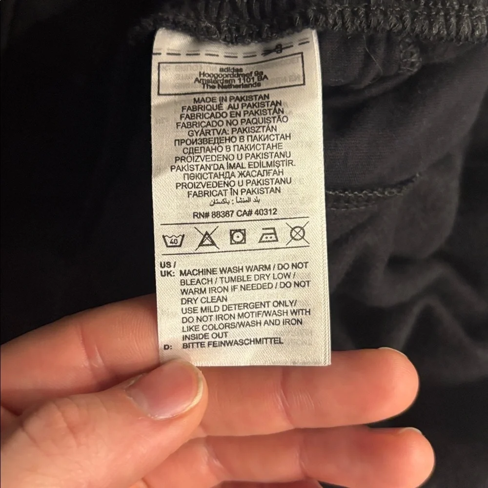 Adidas black “all season” cargo pants open hem